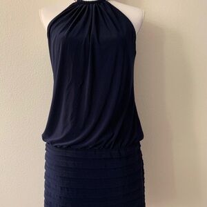 Xscape chain ring neck dress